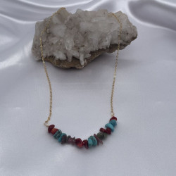 Collier chaîne dorée et...
