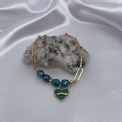 Bracelet chaîne dorée et...