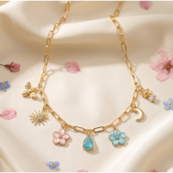 Collier  en plaqué or avec...